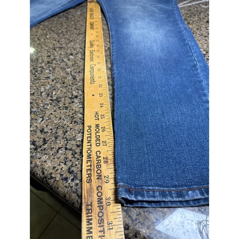 True Religion Rocco Relaxed Skinny Jeans Mens 38 Medium Wash Teal Stitching